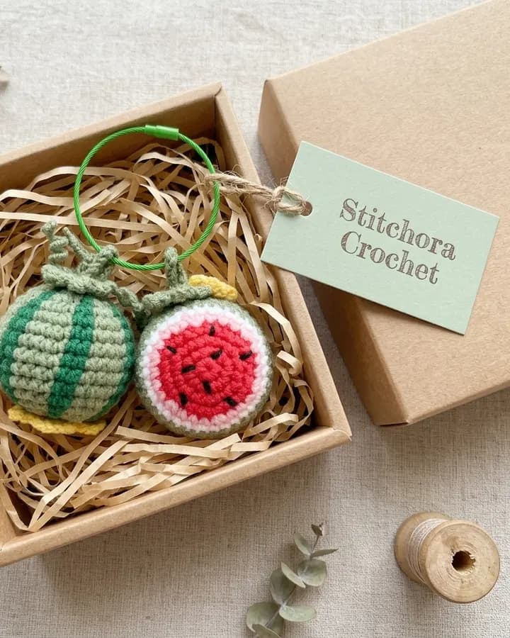 Sweet Summer Watermelon Keychains