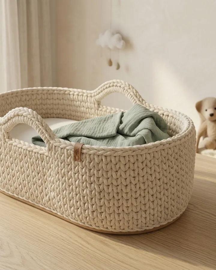 Seamless Moses Basket crochet pattern, photo 1