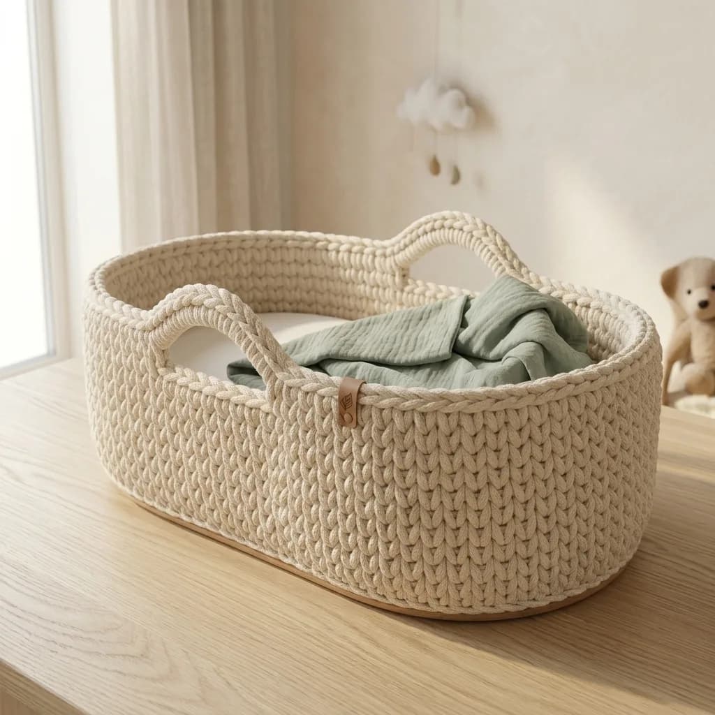 Seamless Moses Basket crochet pattern, photo 1