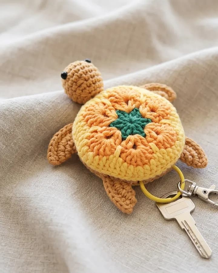 Amigurumi Turtle Keychain