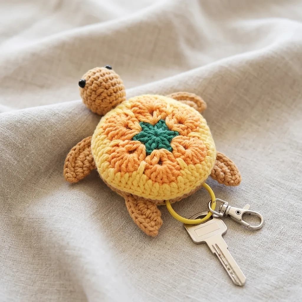 Amigurumi Turtle Keychain