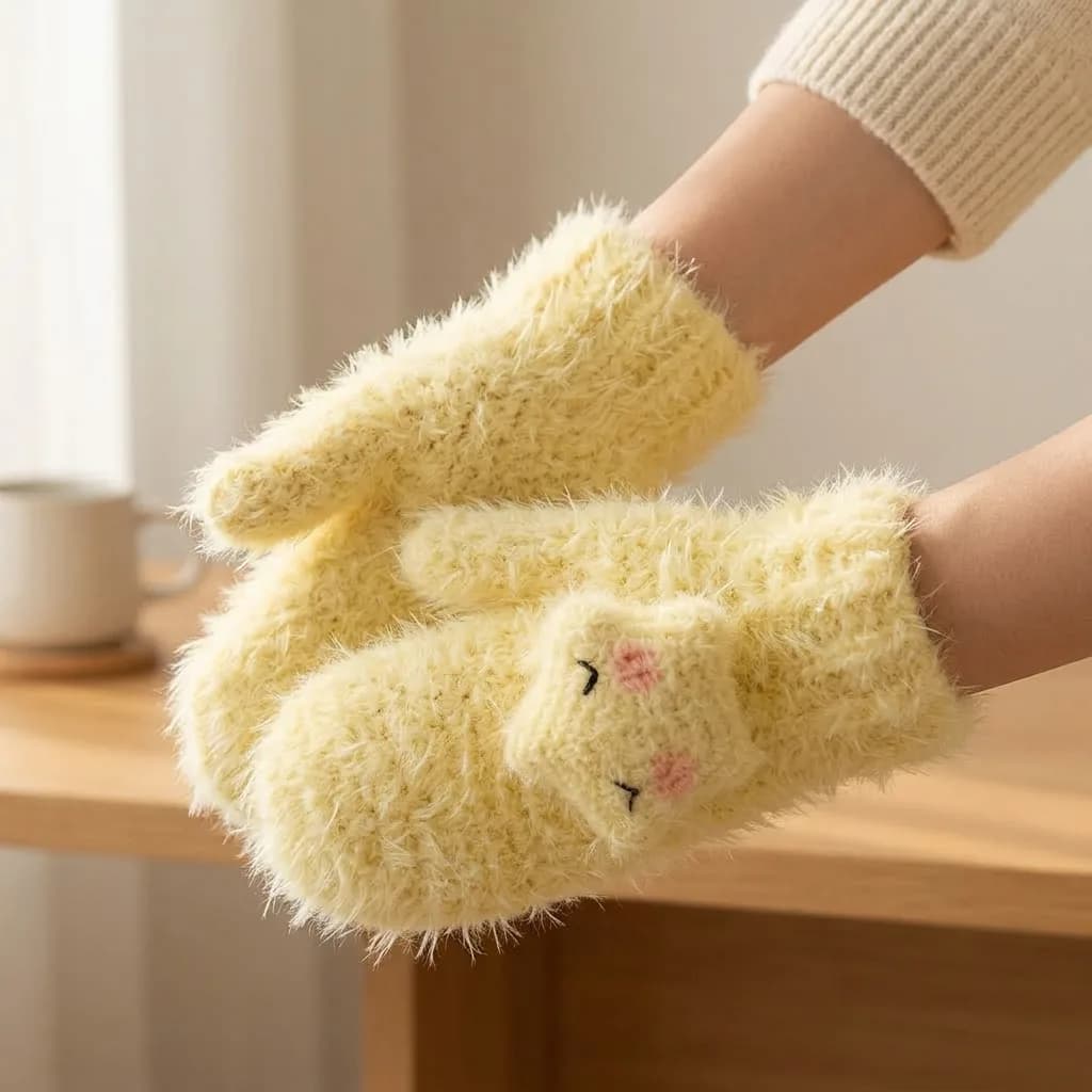 Cozy Winter Star Gloves crochet pattern, photo 1