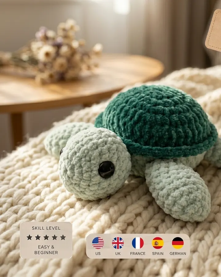No-Sew Tommy Sea Turtle Plushie crochet pattern, photo 1