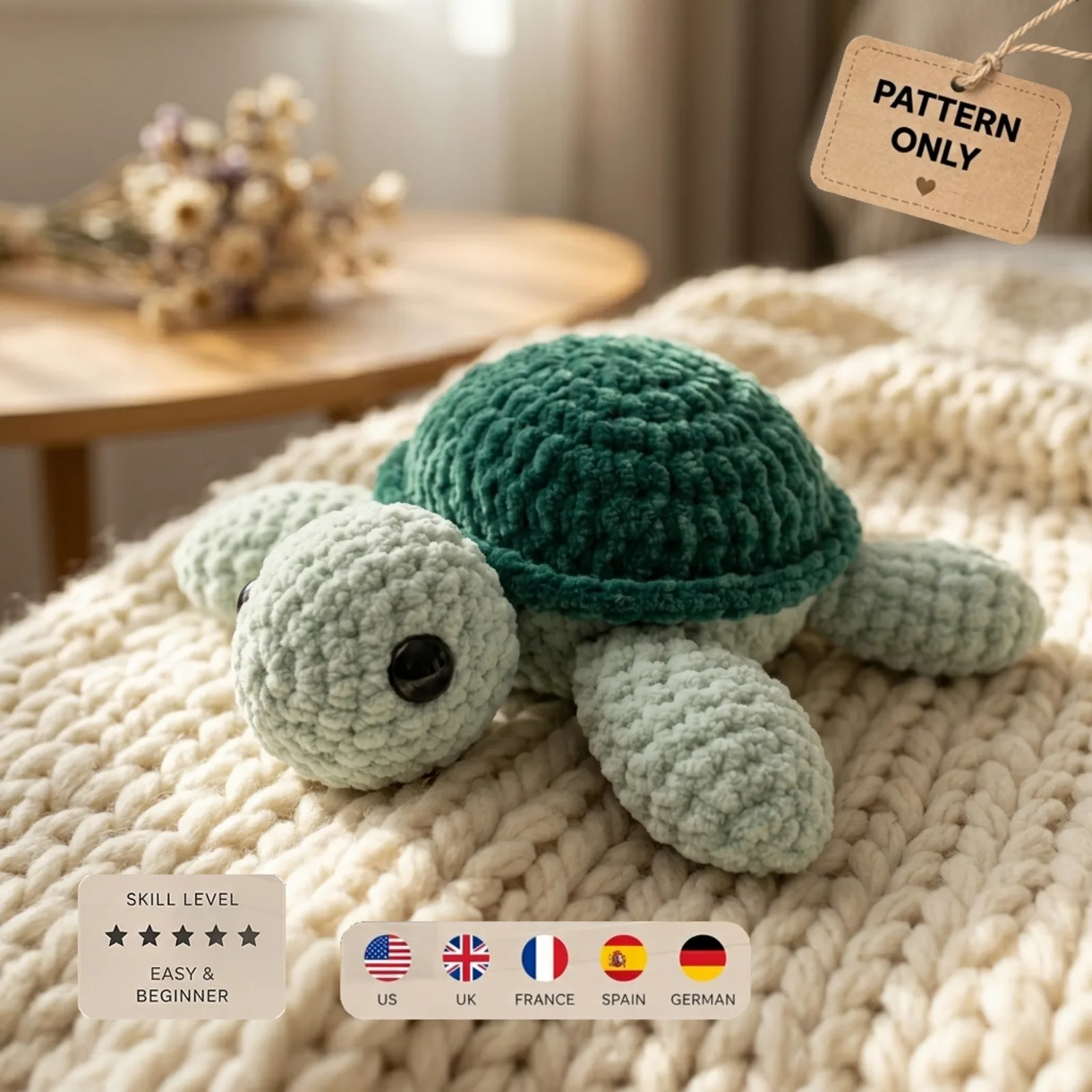 No-Sew Tommy Sea Turtle Plushie crochet pattern, photo 1