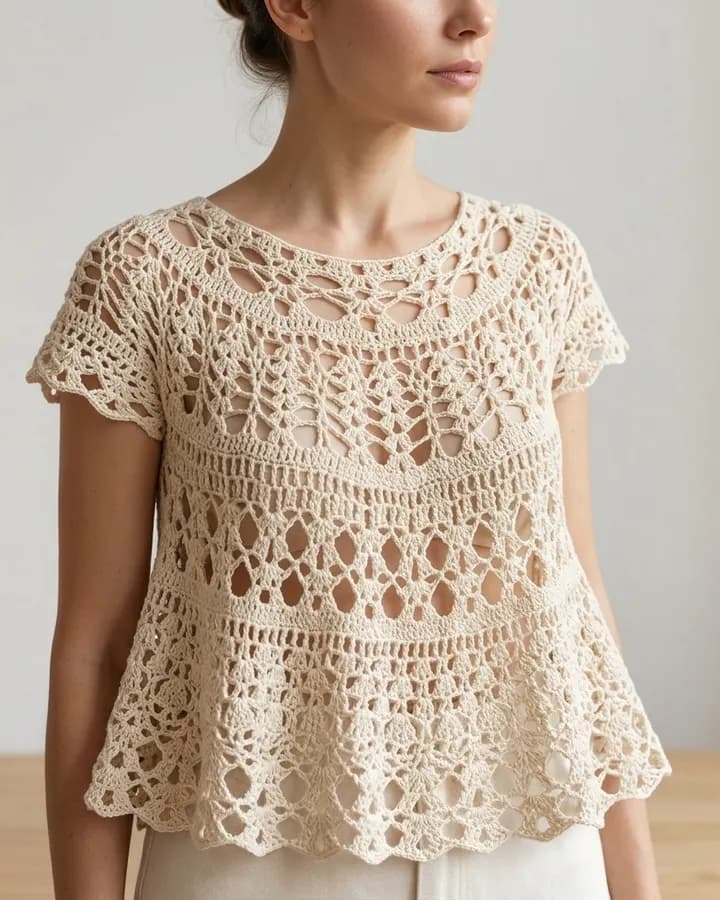 Breezy Summer Lace Blouse crochet pattern, photo 1