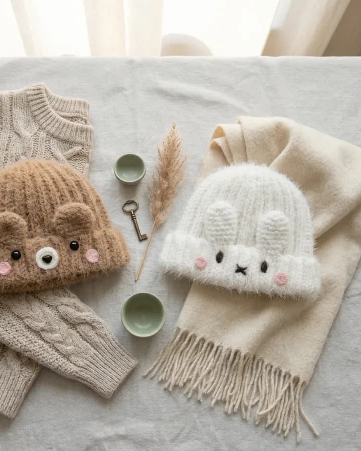 Kawaii Bear & Bunny Ear Beanie crochet pattern, photo 1