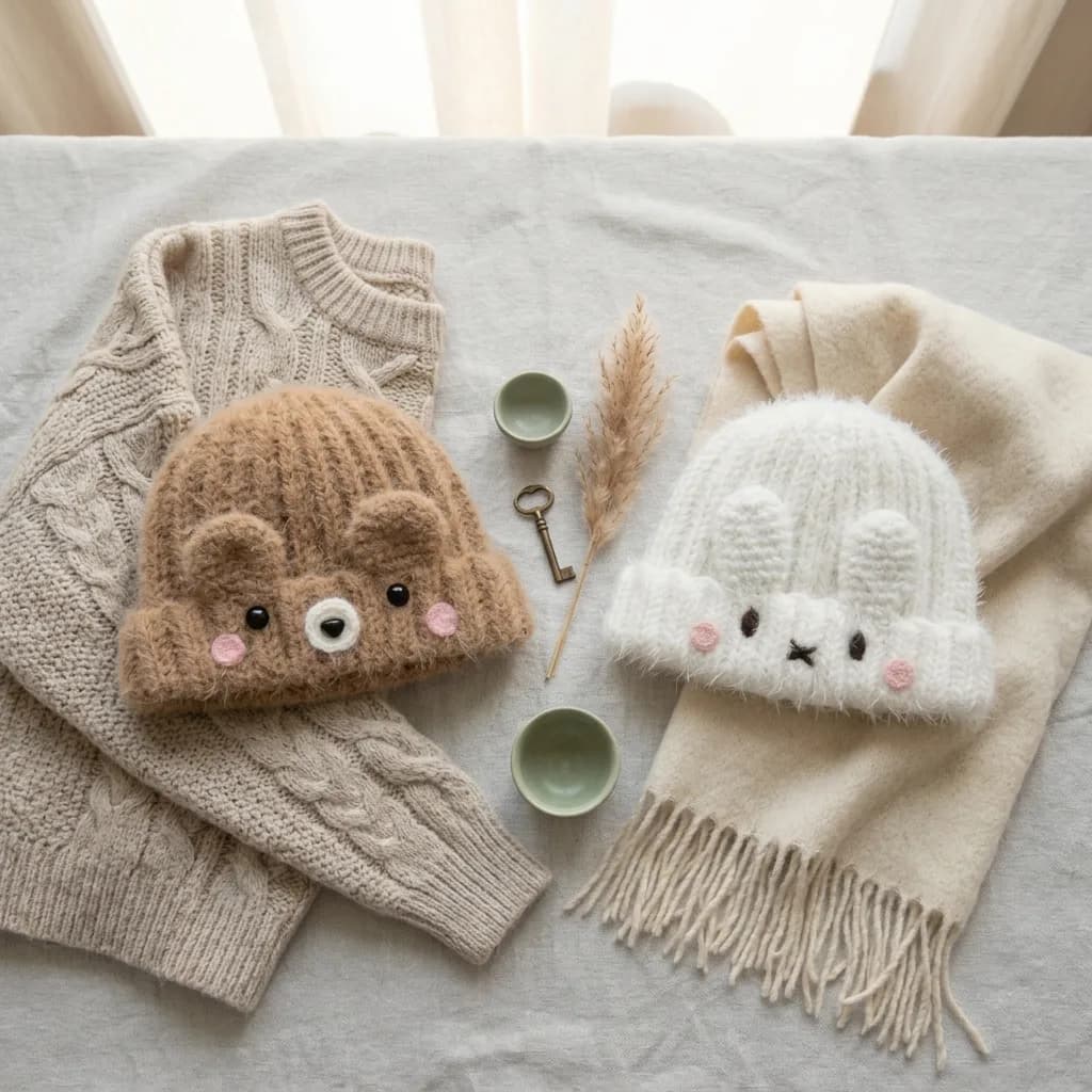 Kawaii Bear & Bunny Ear Beanie crochet pattern, photo 1