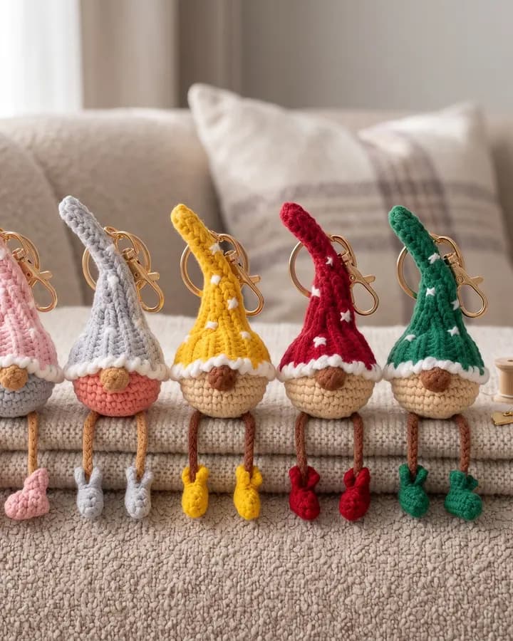 Little Earth Sprite Gnome Keychain crochet pattern, photo 1