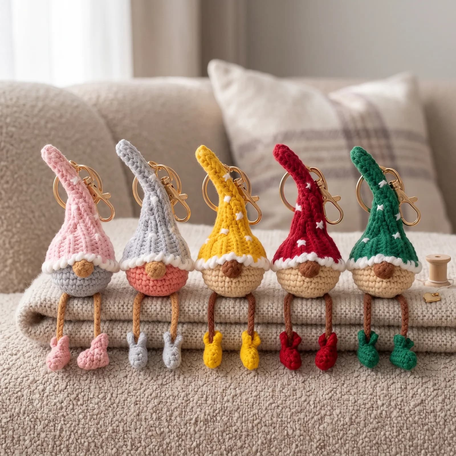 Little Earth Sprite Gnome Keychain crochet pattern, photo 1
