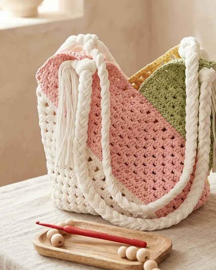 Mosaic Panel Tote Bag