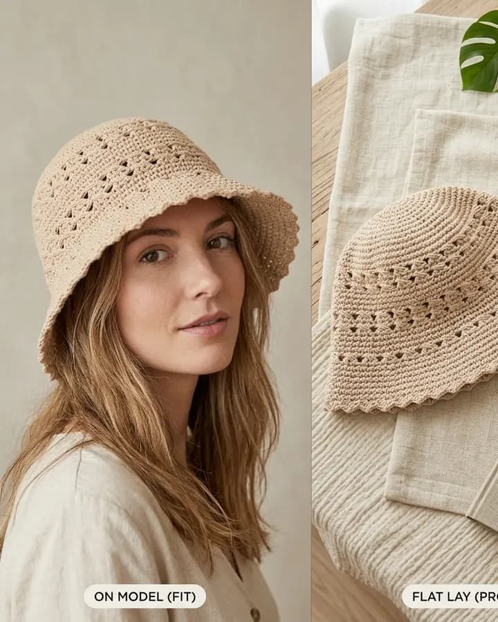 Crossed Lace Summer Bucket Hat