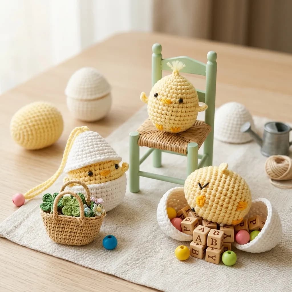 Hatching Chick in Eggshell crochet pattern, photo 1