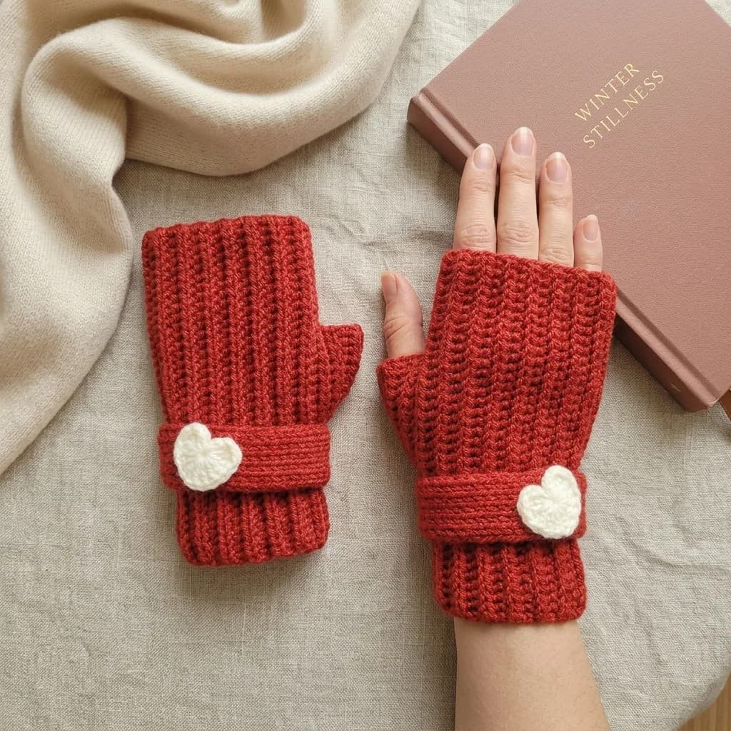 PureHeart Ribbed Fingerless Gloves crochet pattern, photo 1