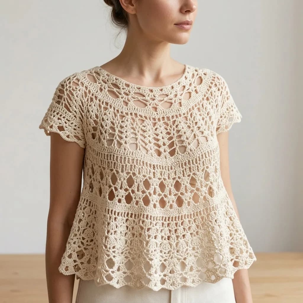 Breezy Summer Lace Blouse crochet pattern, photo 1
