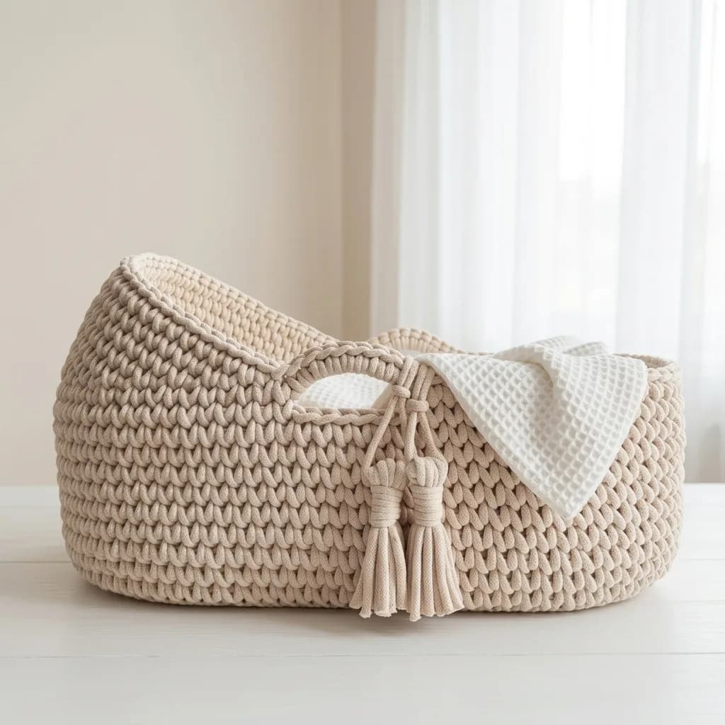 Haven Hooded Moses Basket crochet pattern, photo 1
