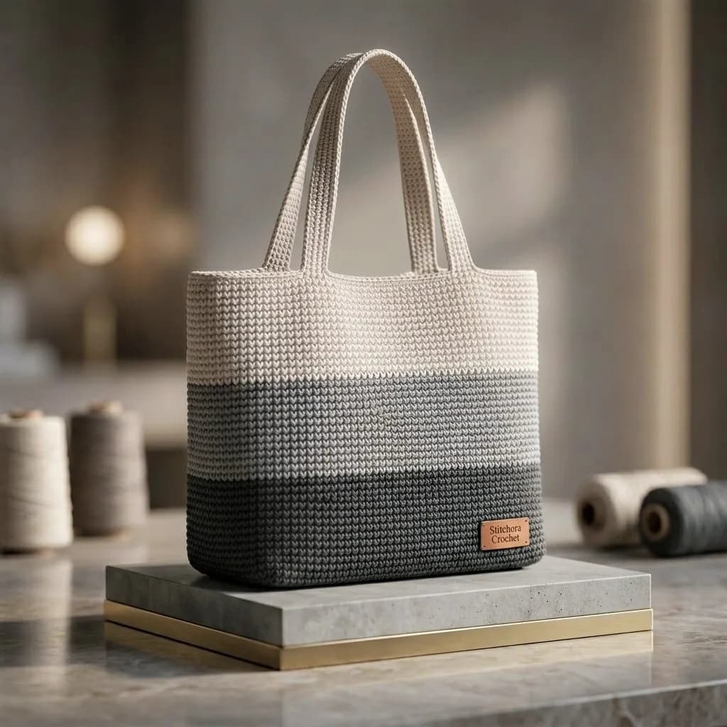 Colorblock Rope Tote Bag