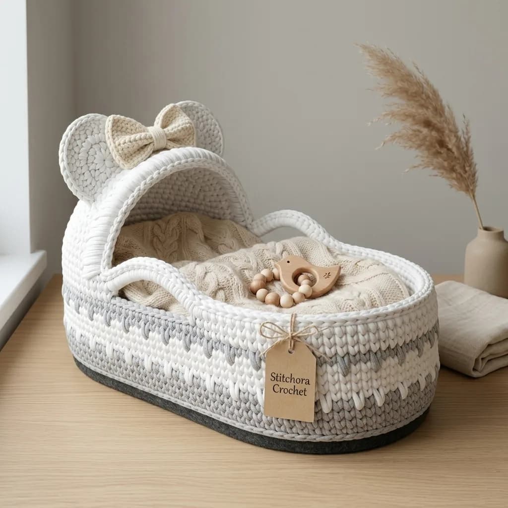 Magic Ears Nest Moses Basket crochet pattern, photo 1