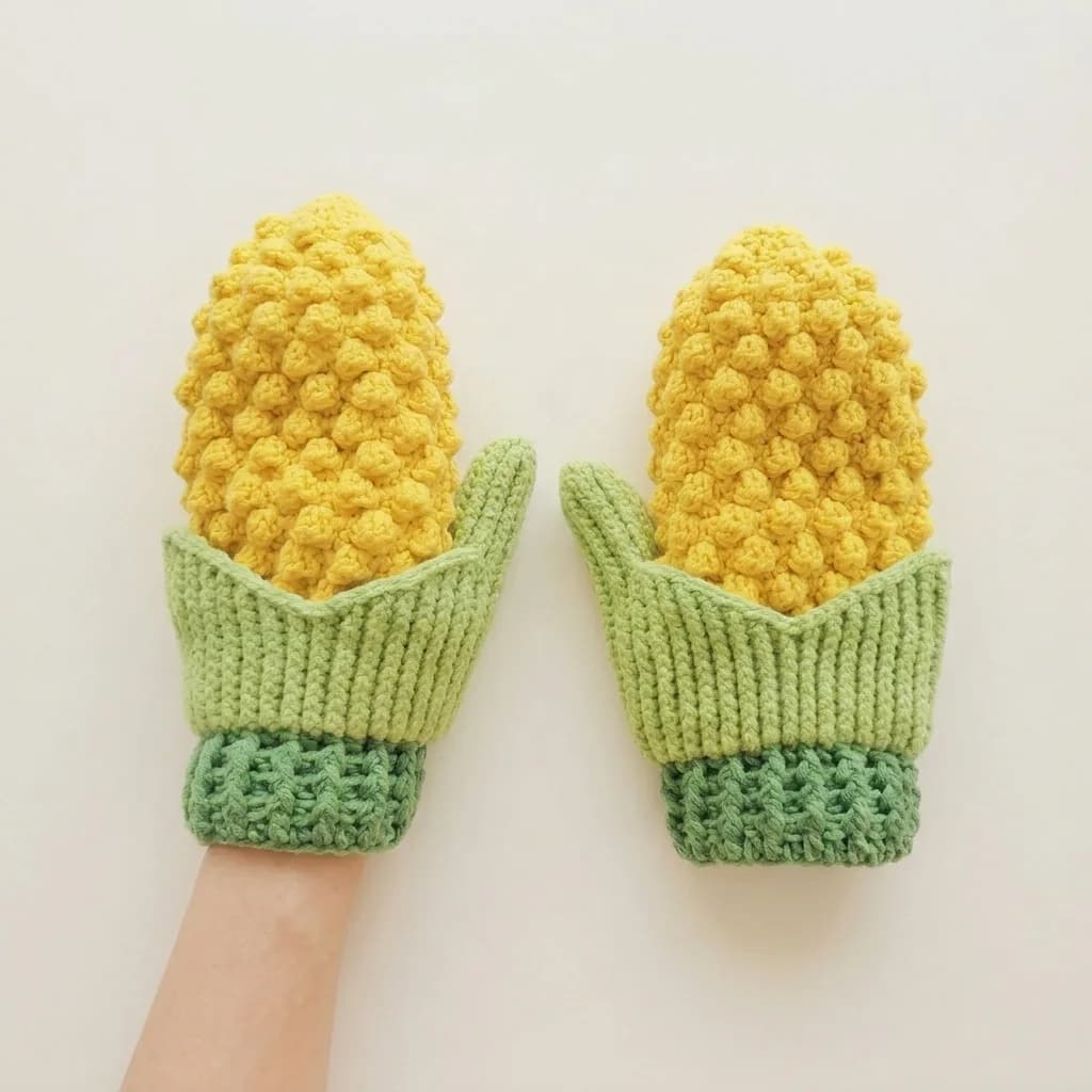 Corny Cozy Gloves crochet pattern, photo 1