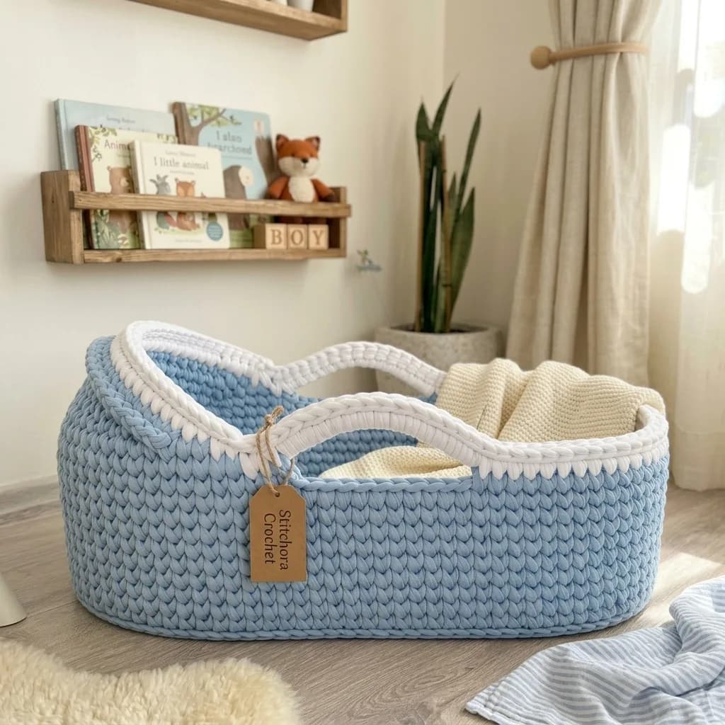 Midnight Nest Moses Basket crochet pattern, photo 1