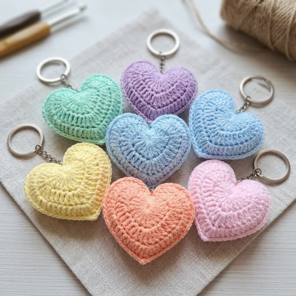 Easy Amigurumi Heart Keychain crochet pattern, photo 1